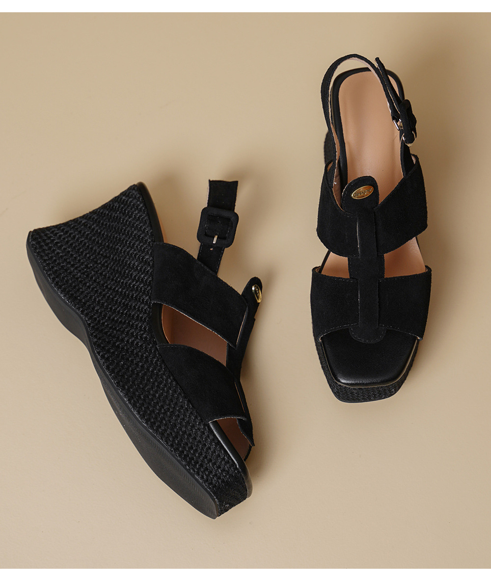 Sandal cao gót nữ hở mũi đế xuồng gót 10 cm quai ngang một khóa — màu đen, màu mơ chi tiết 15