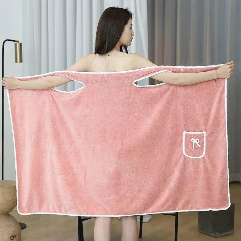 Wholesale wearable bath towel sling bath skirt coral velvet bath skirt soft absorbent thickened adult home quick-drying bath skirt Wholesale wearable bath towel sling bath skirt coral velvet bath skirt soft absorbent thickened adult home quick-drying bath skirt