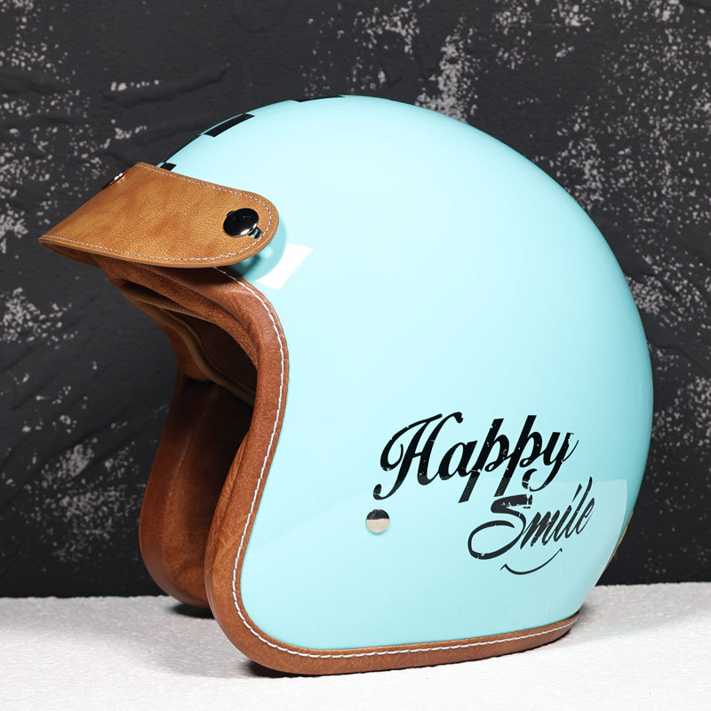 Casco de Motocicleta Retro para Hombre y Mujer, Medio Casco, Casco de Seguridad para Motocicleta con Certificación 3C, Casco 3/4, Gafas, Modelo para Parejas