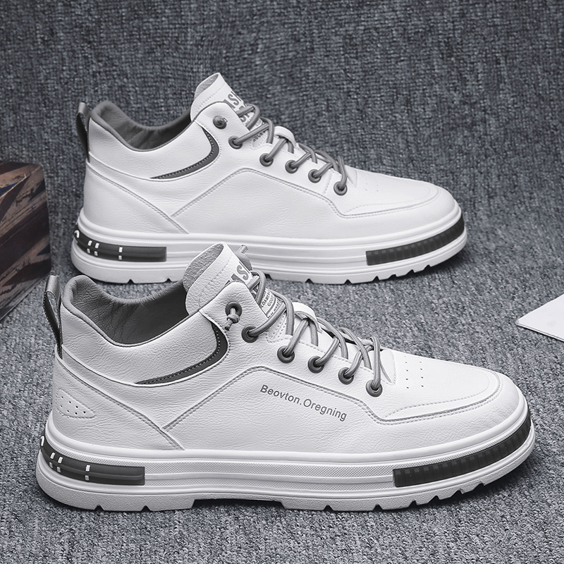 Sports autumn white sneakers for leisure for students