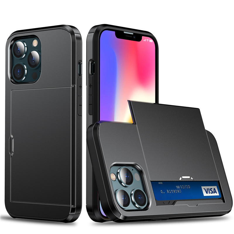 Coque de protection coulissante avec emplacement pour carte, compatible avec iPhone 17 Pro, iPhone 16/15/14, A16/A56 et Samsung S26._voghion.com