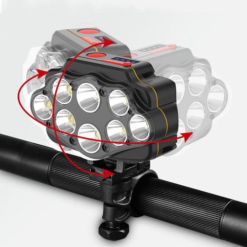Octa-Core Ultra-Bright Headlight Car Headlight Charging Super Bright Night Riding Headlight Waterproof Mountain Bike Riding Equipment