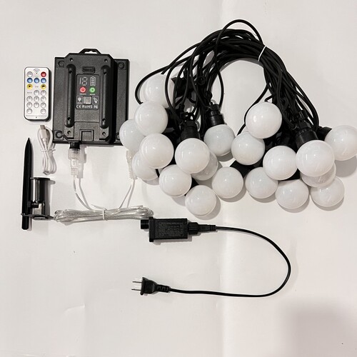 Outdoor camping atmosphere string lights waterproof led large ball lantern canopy tent decoration night market stall layout