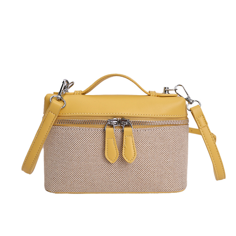 2026 cross-border nuevo retro bolso de mano casual alta textura de color contrastante empalme de moda versátil bolso de mochila