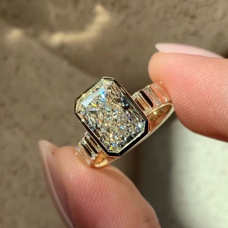 retro stone inlay with zircon