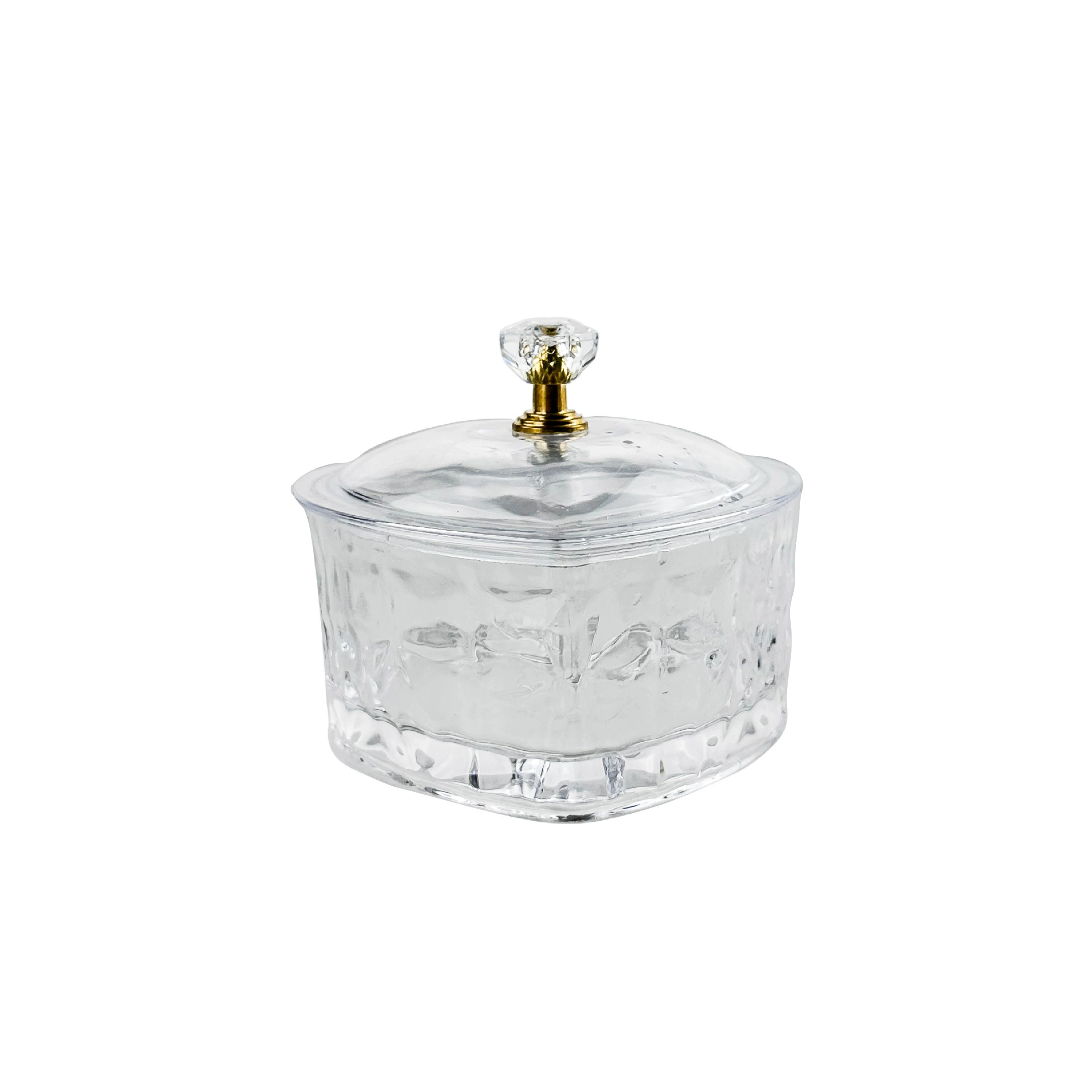 Новая доступная роскошная стеклянная банка для конфет с крышкой в форме сердца, хрустальная, свадебный декор, сахарница, серия