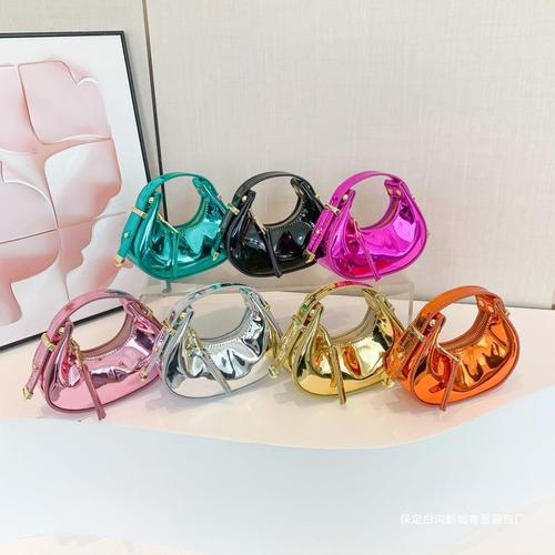 Cross-border women's handbags 2024 summer new European and American fashion mini dumpling bag with painted shiny surface extra small top-handle bag for export