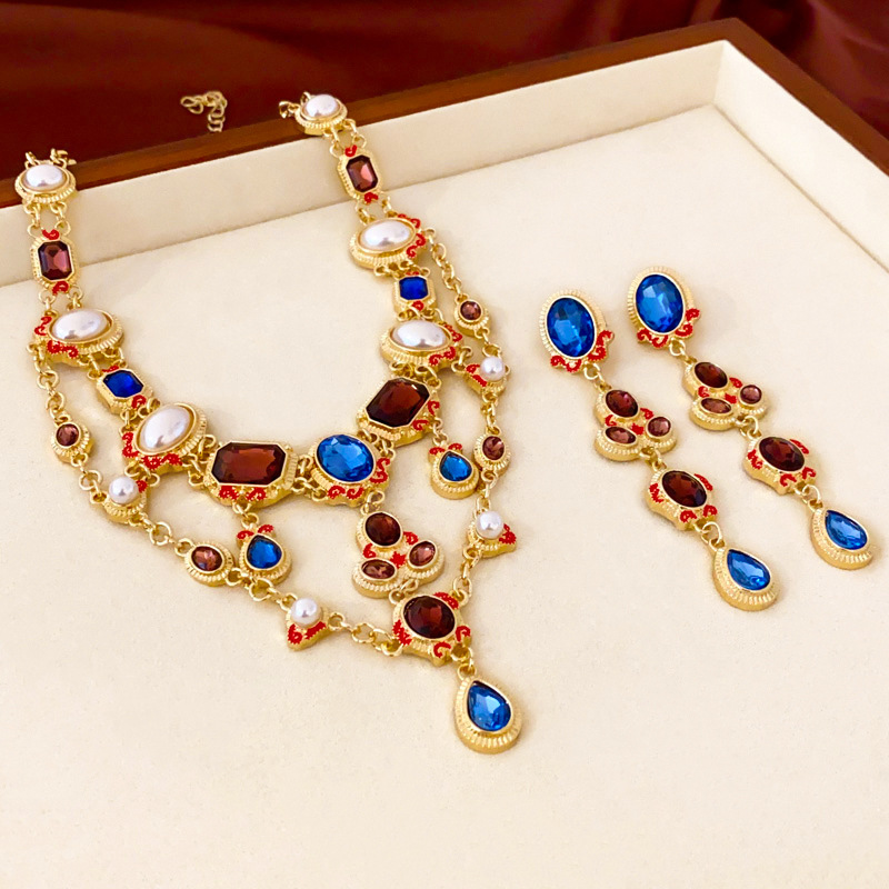 Medieval vintage silver needle studded diamond drop tassel earrings