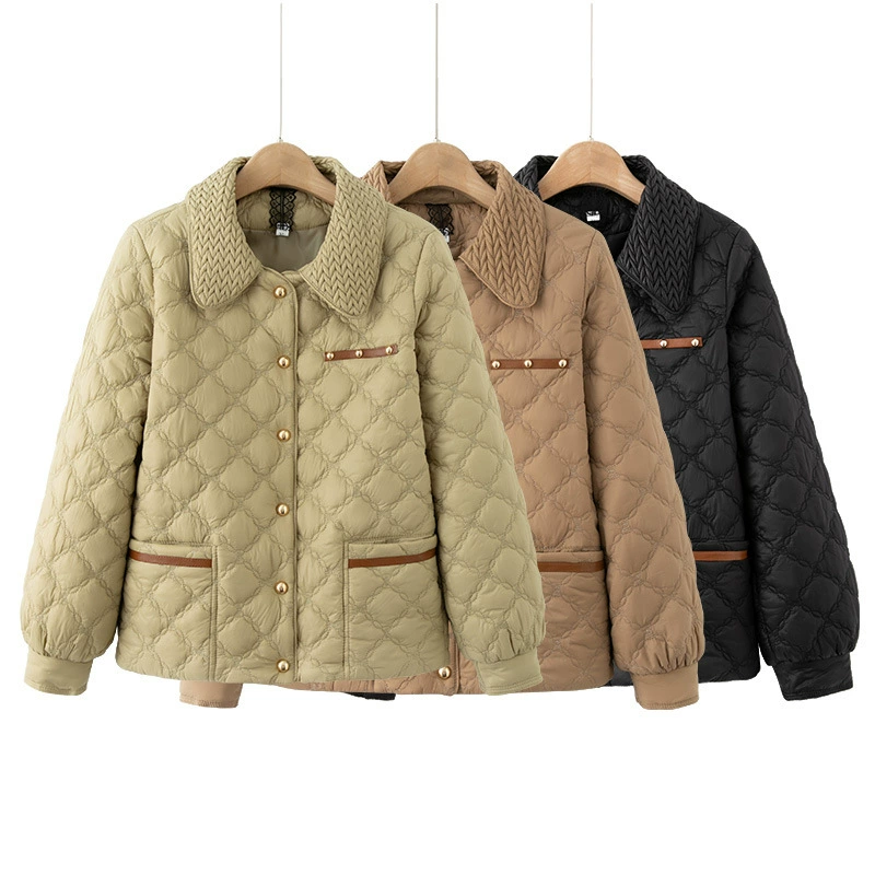 Demi-season keep warm down jacket for leisure, for middle age