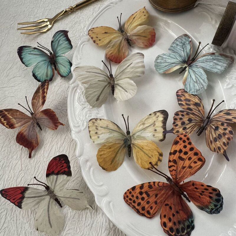 Monet Style Butterfly Ins Style Photo Journal Material Landscaping Materials Shoe Flower Accessories Auxiliary Props