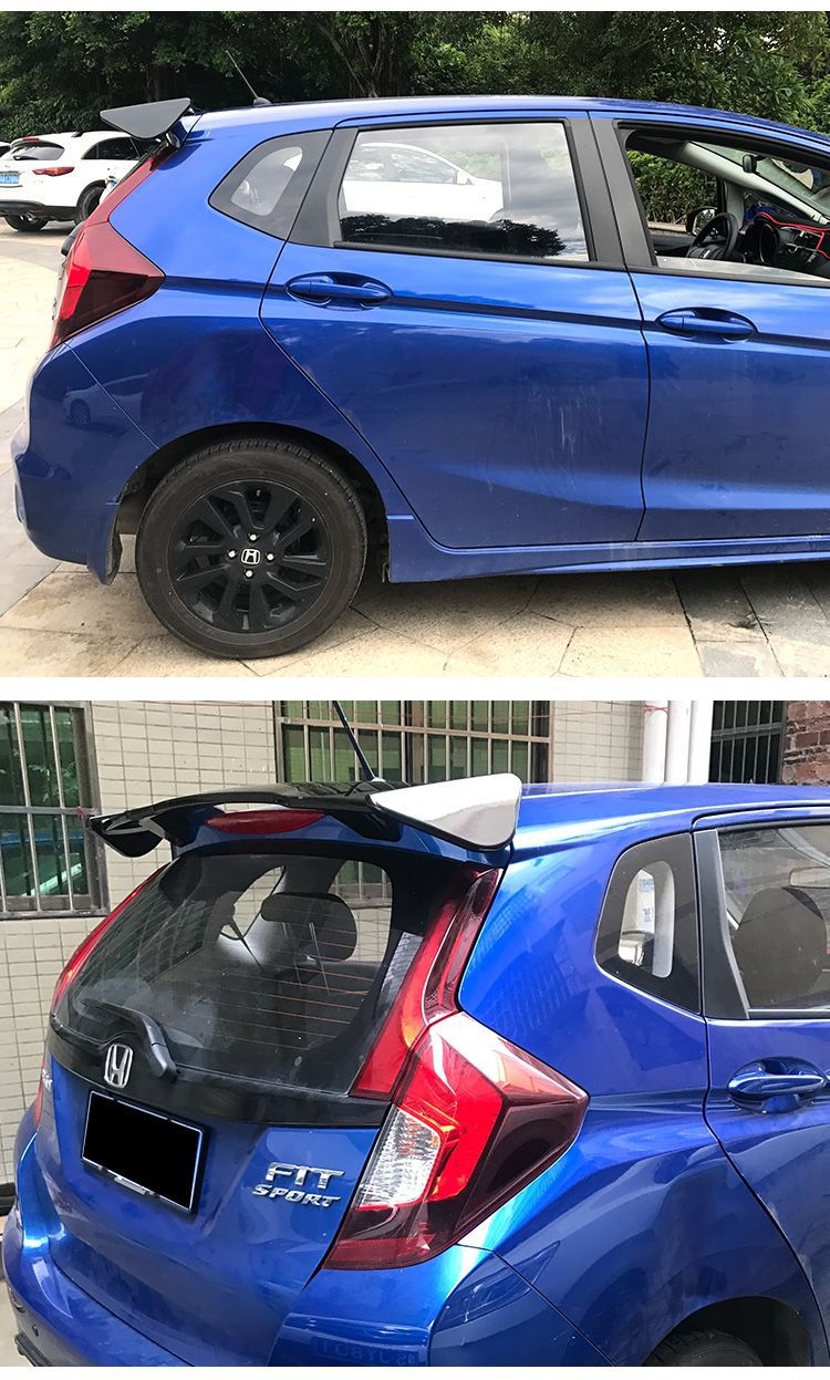 Suitable for 14-18 Honda new Fit rear wing GK5 modified car large rear wing non-perforated sports modified parts