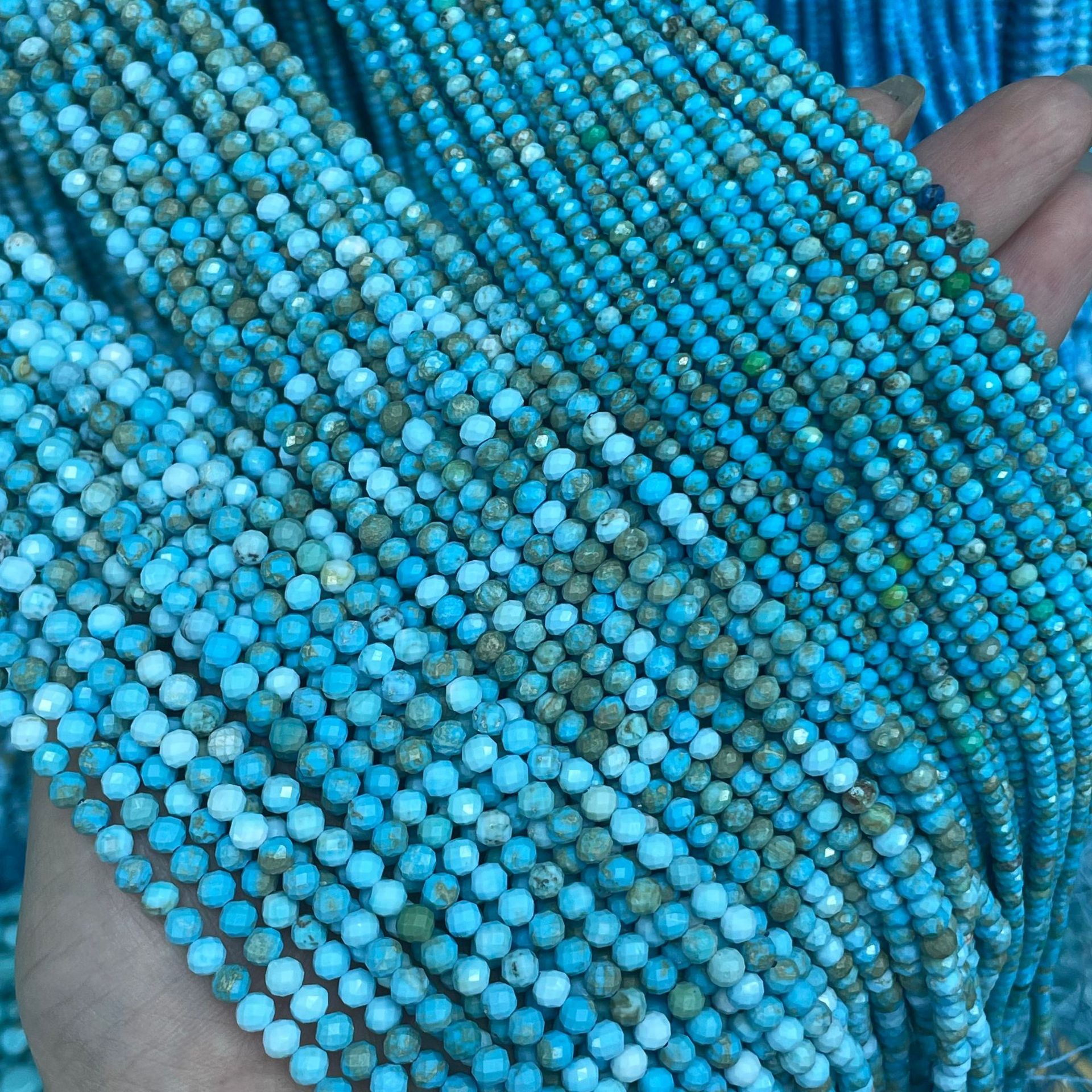 organic turquoise round beads