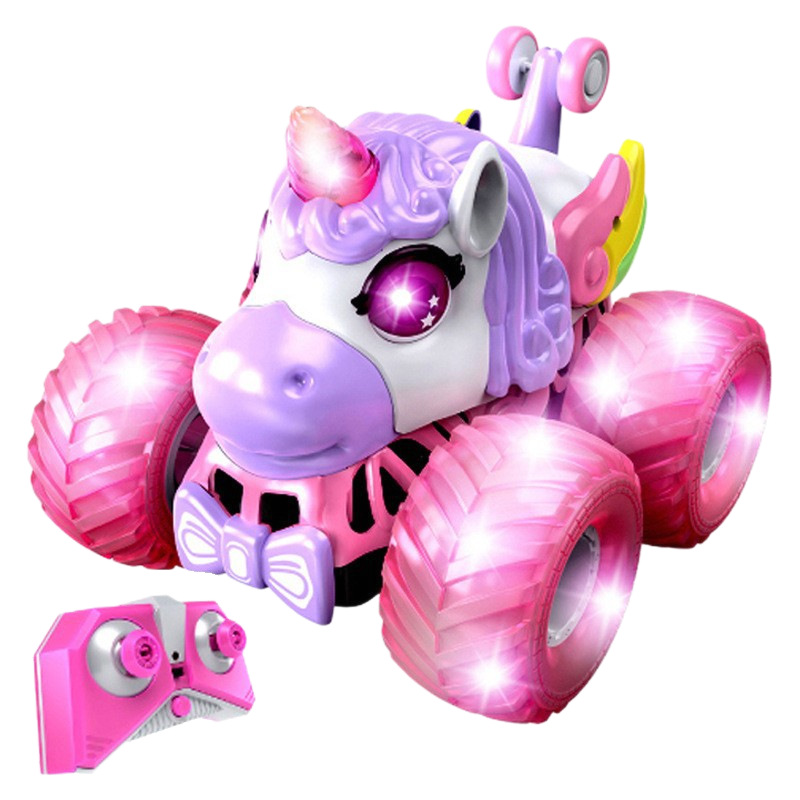 Cross-border personalizado escalada vehículo de control remoto pulverización brazo oscilante agua y tierra doble cara acrobacias chicas unicornio volcado de control remoto