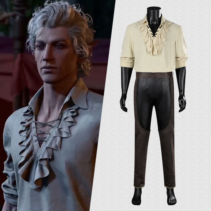Bald's Gate 3 Astellen cosplay Camp Costume Men's Medieval Shirt Set Bald's Gate 3 Astellen cosplay Camp Costume Men's Medieval Shirt Set