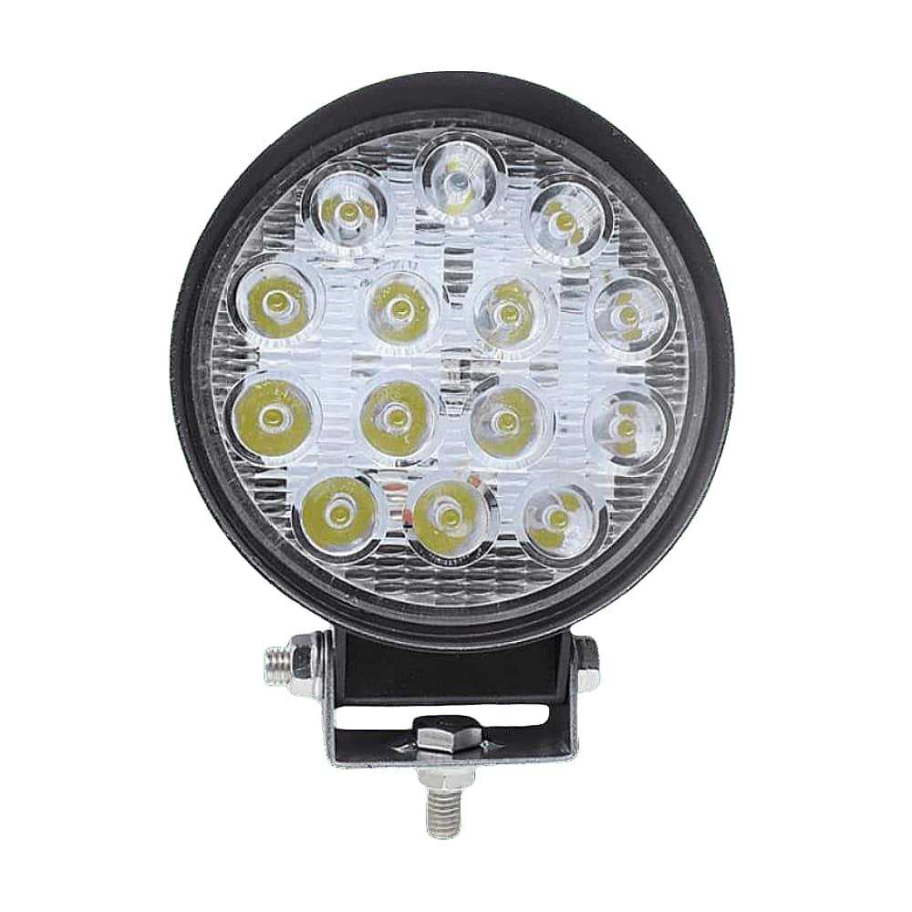 Cross-Border Car Led Spotlight 14 Beads 42W Round Car Front Bumper Light Forklift Light Off-Road Vehicle Work Light Inspection Light
