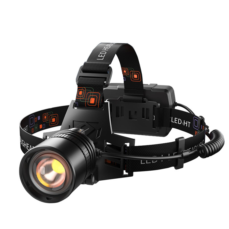 Transfronterizo P70 faro LED recargable cabeza de zoom faro de pesca de larga duración al aire libre luz de luz alta