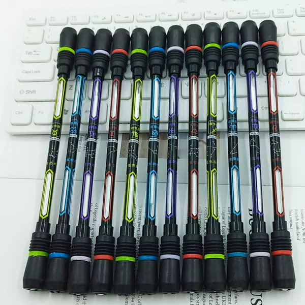 Rotary Pen Full Needle Tube Gel Pen for Beginners, Rotary Pen with Replaceable Core, Creative Decompression Toy Pen to Develop Intelligence
