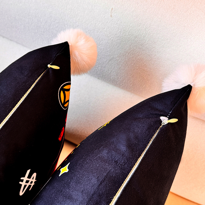 La dopamina hace una fortuna, la almohada se enriquece, la funda de la almohada, el sofá de la sala de estar, la almohada, la impresión de la cabecera, la almohada abstracta, la bola de pelo