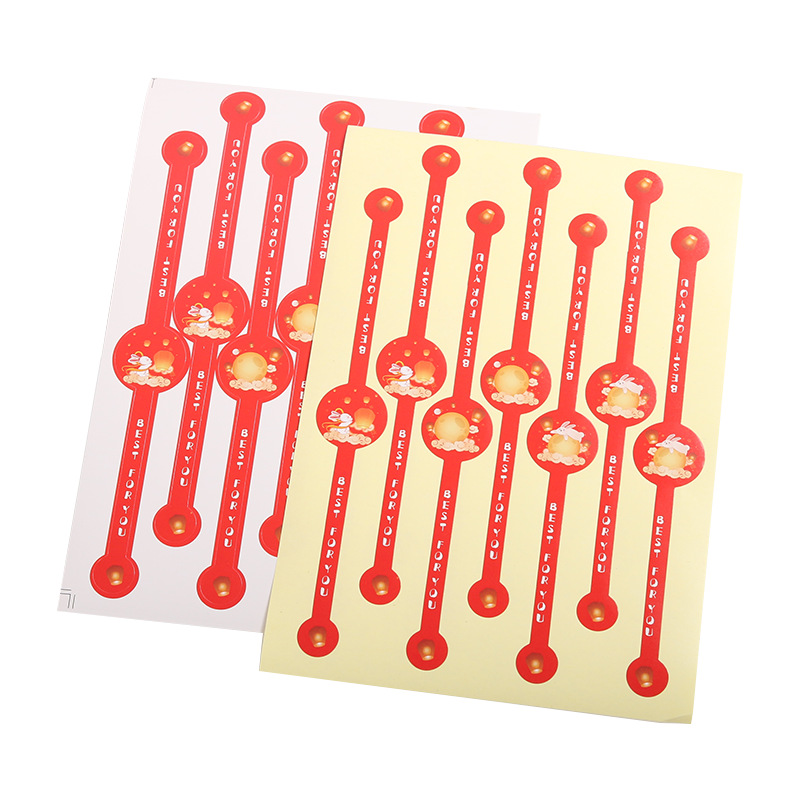 Nuevo Medio otoño pastel de Luna embalaje pegatinas yema de huevo crujiente sellado pegatinas reloj largo lindo conejo etiqueta Decoración