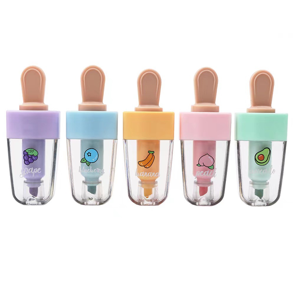 Lindo Corea del Sur fruta Popsicle highlighter traje color notas regalo Día de los niños para estudiantes clave