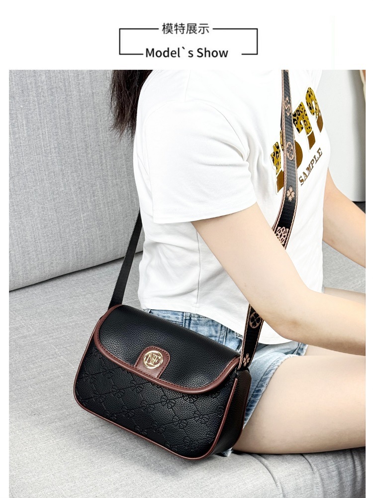 Soft Leather Premium Ladies Handbag Fashion Versatile Saddle Bag High-end Single Shoulder Crossbody Bag Letter Print Small Bag for Women