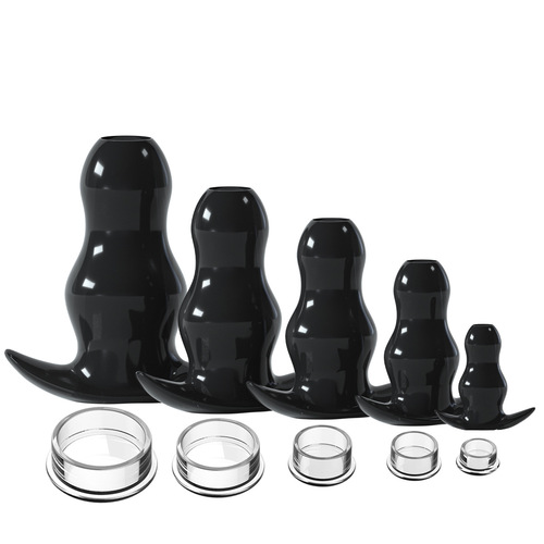 Soft rubber hollow anal plug for peeking into the vagina and anal expansion and leak-proof wearable anal plug for adult sex toys SM