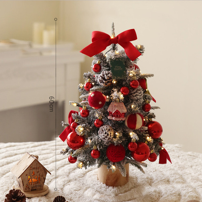 Nuevos productos transfronterizos árbol de Navidad PE con lámpara mini árbol de Navidad decoración en stock árbol de Navidad