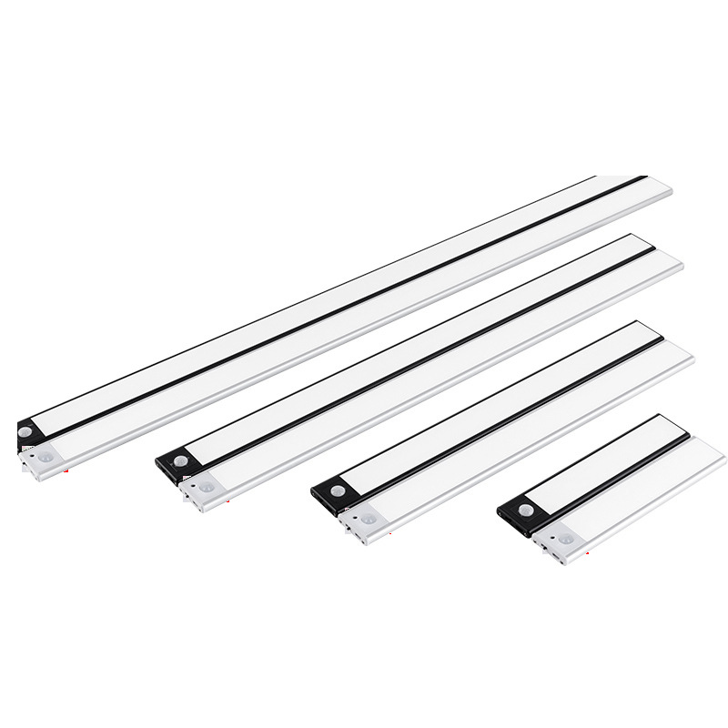 Luz de inducción ultradelgada recargable, adhesiva y magnética para armarios