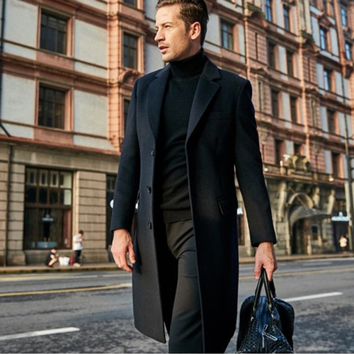 Cross-border  New Men's Wool Knit Leisure Coat Jacket Cross-border Wish Windbreaker Fabric Day Korea Style Foreign Trade Wholesale