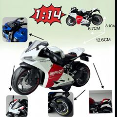 クロスボーダードゥカティ合金プルバックオートバイおもちゃ少年シミュレーションモデル装飾品ギフトボックス透明ボックスおもちゃの車