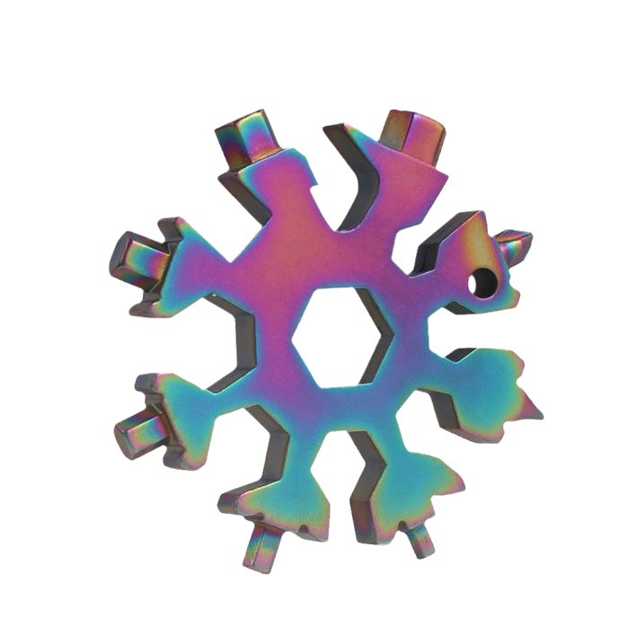 Multifuncional llave de copo de nieve octogonal destornillador manual herramienta portátil al aire libre 18-en-un traje de llave portátil