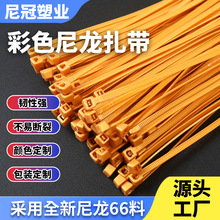 榴莲扎带金色4X200尼龙塑料彩色捆绑扎带100条固定包装自锁束线带