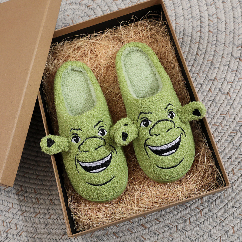 Cross-border monster cotton slippers for women, cute cartoon plush home warm closed-toe slippers, indoor non-slip slippers for autumn and winter Cross-border monster cotton slippers for women, cute cartoon plush home warm closed-toe slippers, indoor non-slip slippers for autumn and winter