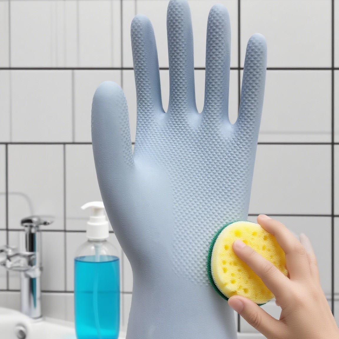 Guantes de látex para el hogar limpieza del hogar spray de terciopelo de goma guantes para lavar platos con forro de terciopelo invierno cálido protector de la mano de goma