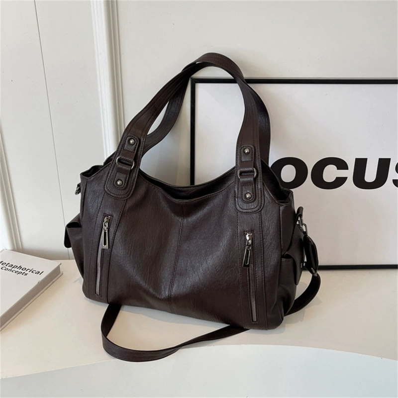 One-Shoulder Bag, Polyurethane, Capacious Shoulder Bag, 22.8×8.4×16.8 cm