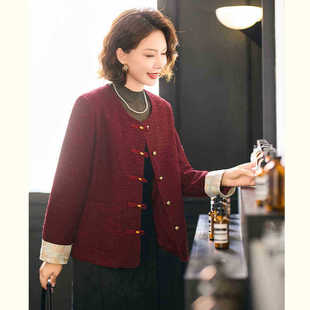 Middle-aged mother spring clothing small fragrant style cardigan coat 2025 new western style middle-aged and elderly women's spring and autumn national style top