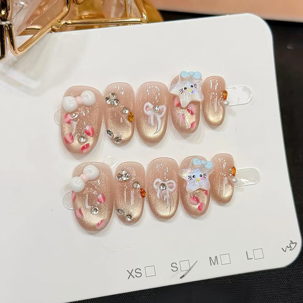 30 piezas de cristal de diamante tridimensional de champagne de ojo de gato para usar uñas blancas puras para mostrar un pequeño libro rojo uñas falsas al por mayor