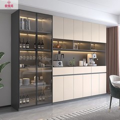 無垢材のサイドボード、軽くて豪華な一体型壁面収納キャビネット、モダンでシンプルなリビングルームのティーキャビネット収納ラック、ホームミニマリスト