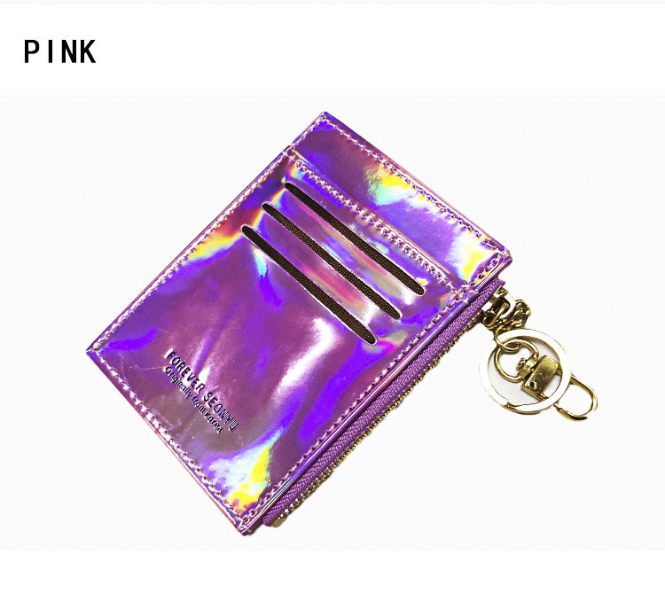 Korean Fashion Style New Laser Card Holder Double-sided Card Slot Zipper Coin Purse display picture 16