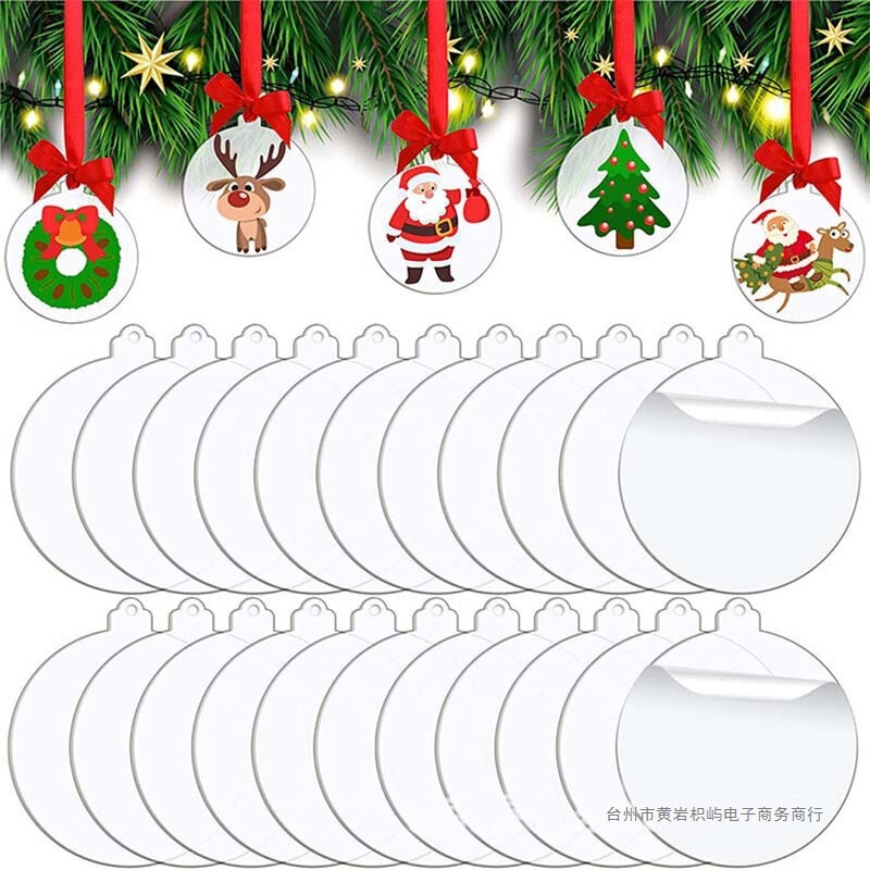 Cross-Border Exclusive Supply of New Products in Stock: Acrylic Christmas Blank Decorative Hanging Ornaments, Laser-Cut Pmma Transparent Discs
