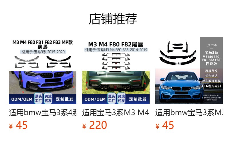Rear Lip Spoiler for BMW 3 Series M3 M4 F80 F81 F82 F83 2014-2019