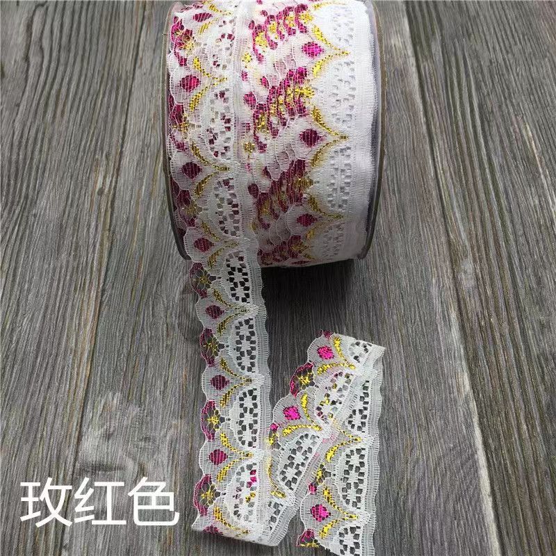 Inventario al por mayor colorido encaje hueco de bordes de Phnom Penh 2.8 cm de ancho ropa gorra decoración de tela para el hogar