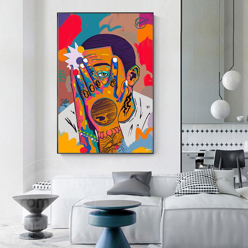 Abstract Graffiti Art Shy Boy Canvas Painting Mural Poster Wall Art Bedroom Living Room Modern Decorative Painting