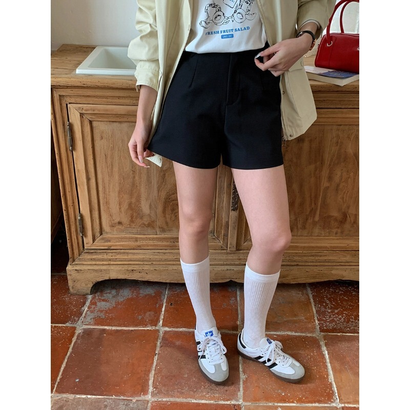 3th Morning Long Legs Sky Vegetable Dipped High Waist Loose Slimming A- line Suit Shorts ZY2832