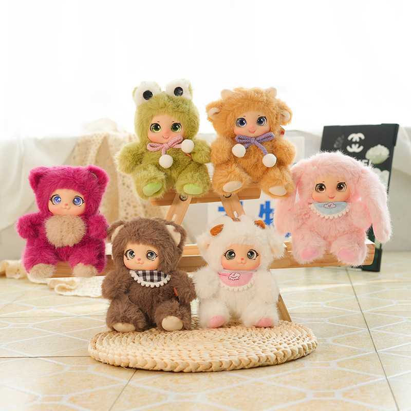 Trendy Plush Toy Doll Cartoon Backpack Pendant Keychain Cute Vinyl Doll Accessory