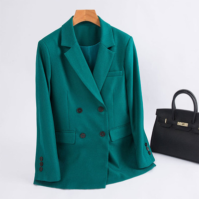 高珂2022秋冬新款大女主休闲西装外套女廓型热熔岩发热羊毛感面料