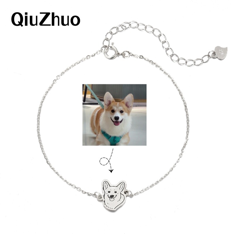 925 silver original design bracelet cat dog pet souvenir 2024 new pet photo to map production