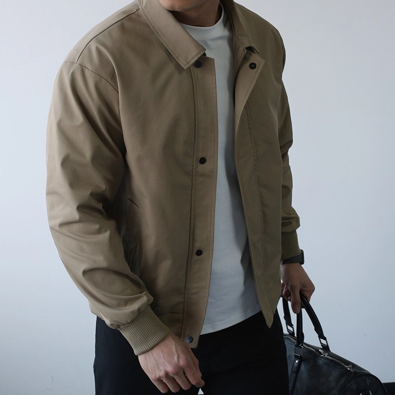 American Lapel Jacket Men's Spring and Autumn New Anti-Wrinkle No-Iron Casual Commuting Workwear Executive Short Jacket Top