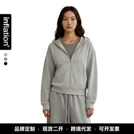 捷展女装|莱赛尔空气层连帽卫衣外套26春季新品简洁休闲百搭上衣