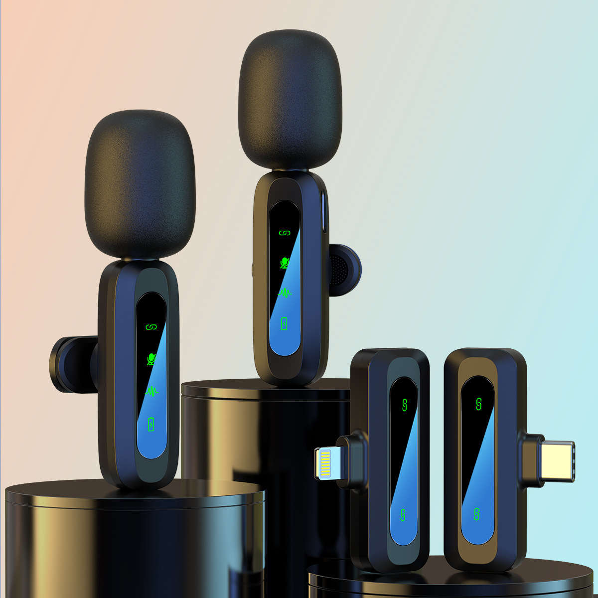 Cross-border private mold new J3 dual wireless lavalier microphone live streaming recording noise reduction wireless microphone transmitter